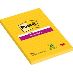 Feuillets super collants 660-s post-it 102x152mm ligné jaune
