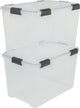 Boîte de conservation hermétique Iris - 70l - plastique - noir transparent - lot de 2