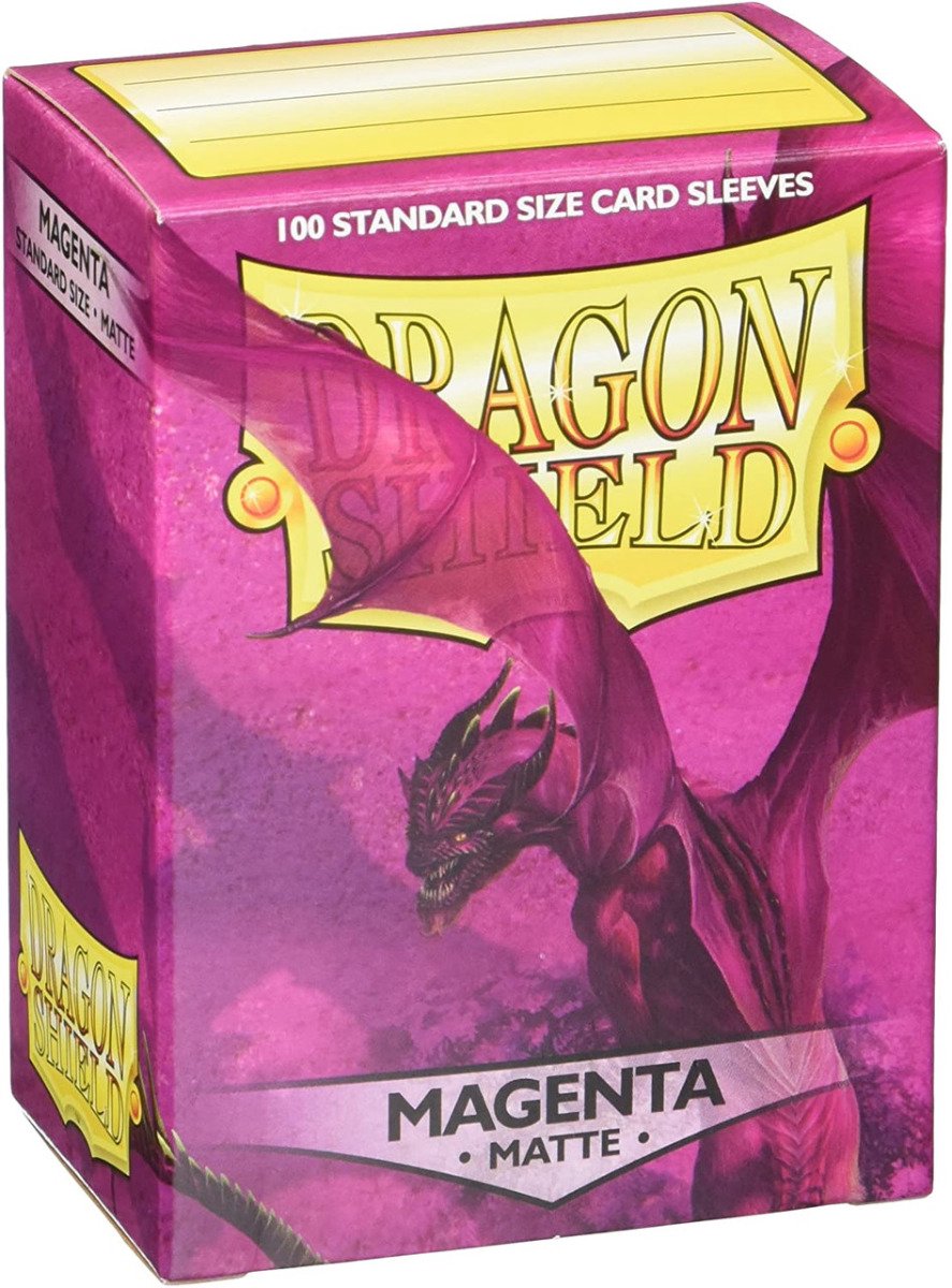 Bouclier de dragon Arcane Tinmen - pochettes de cartes de taille standard magenta mat 100x