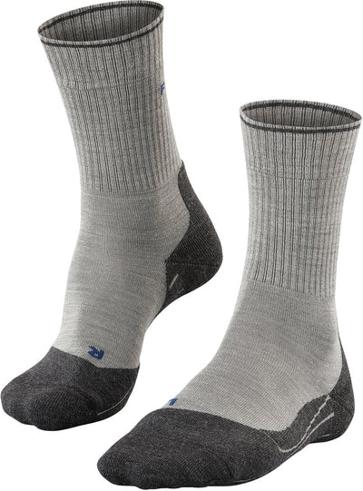 Falke tk2 explore laine soie rembourrage moyen laine matériau fonctionnel chaussettes de randonnée femme gris - taille 37-38