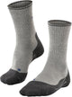 Falke tk2 explore laine soie rembourrage moyen laine matériau fonctionnel chaussettes de randonnée femme gris - taille 37-38