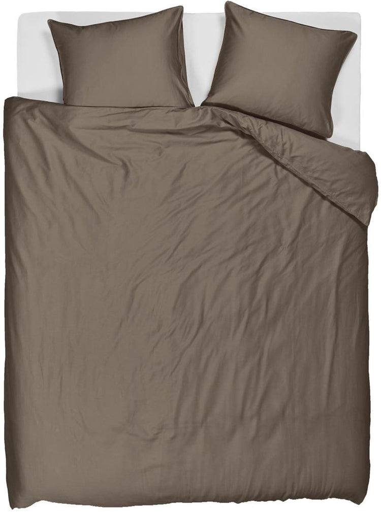 Housse de couette à langer Beddinghouse - unie - lits jumeaux - 240x200 220 - taupe