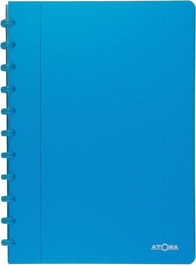 Carnet tendance Atoma, ft a4, 144 pages, à carreaux commerciaux, turquoise transparent