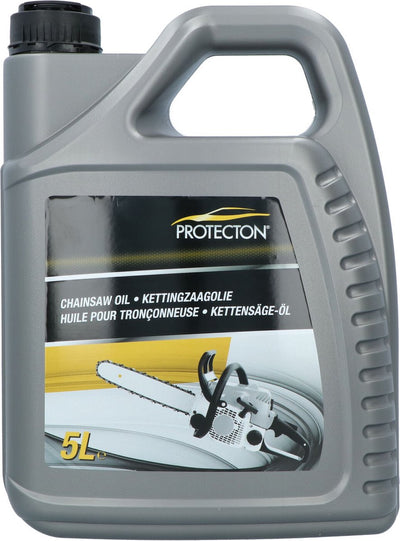 Huile pour tronçonneuse Protecton - pour protéger et lubrifier la chaîne de tronçonneuse - pour tronçonneuses électriques et à essence - fortement adhésive - empêche l'effet de projection - 5 litres