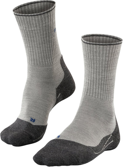 Falke tk2 explore laine soie rembourrage moyen laine matériau fonctionnel chaussettes de randonnée hommes gris - taille 42-43