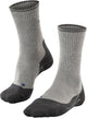 Falke tk2 explore laine soie rembourrage moyen laine matériau fonctionnel chaussettes de randonnée hommes gris - taille 42-43