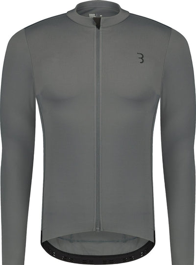 Bbb cycling essence ls - chemise de cyclisme manches longues homme - 10-15 °c - chemise VTT et cyclisme respirante avec 3 poches arrière - gris foncé
