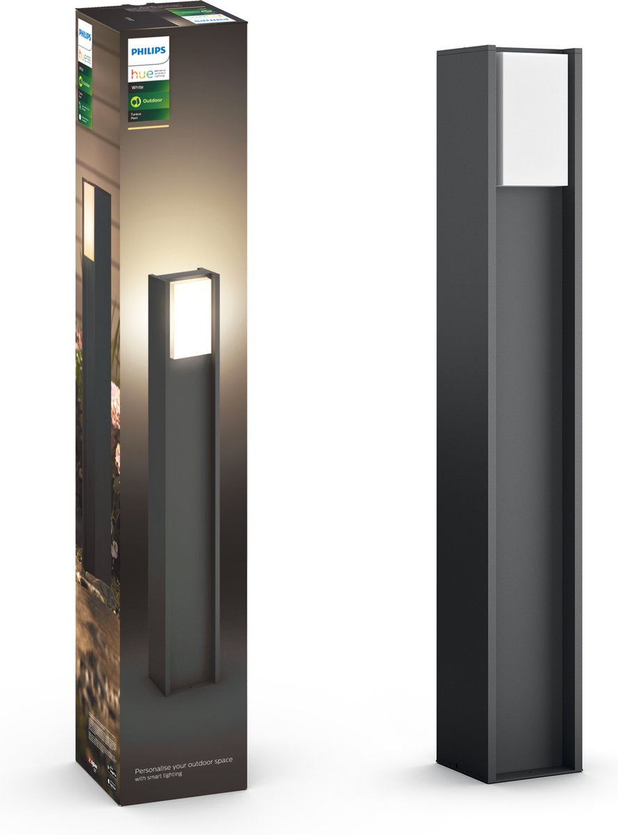 Lampe sur pied Philips Hue Turaco - lumière blanc chaud - noir - haute