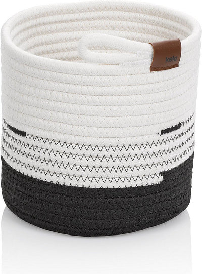 Panier Kela, 18 x 17 cm, rond, blanc noir - |hedda