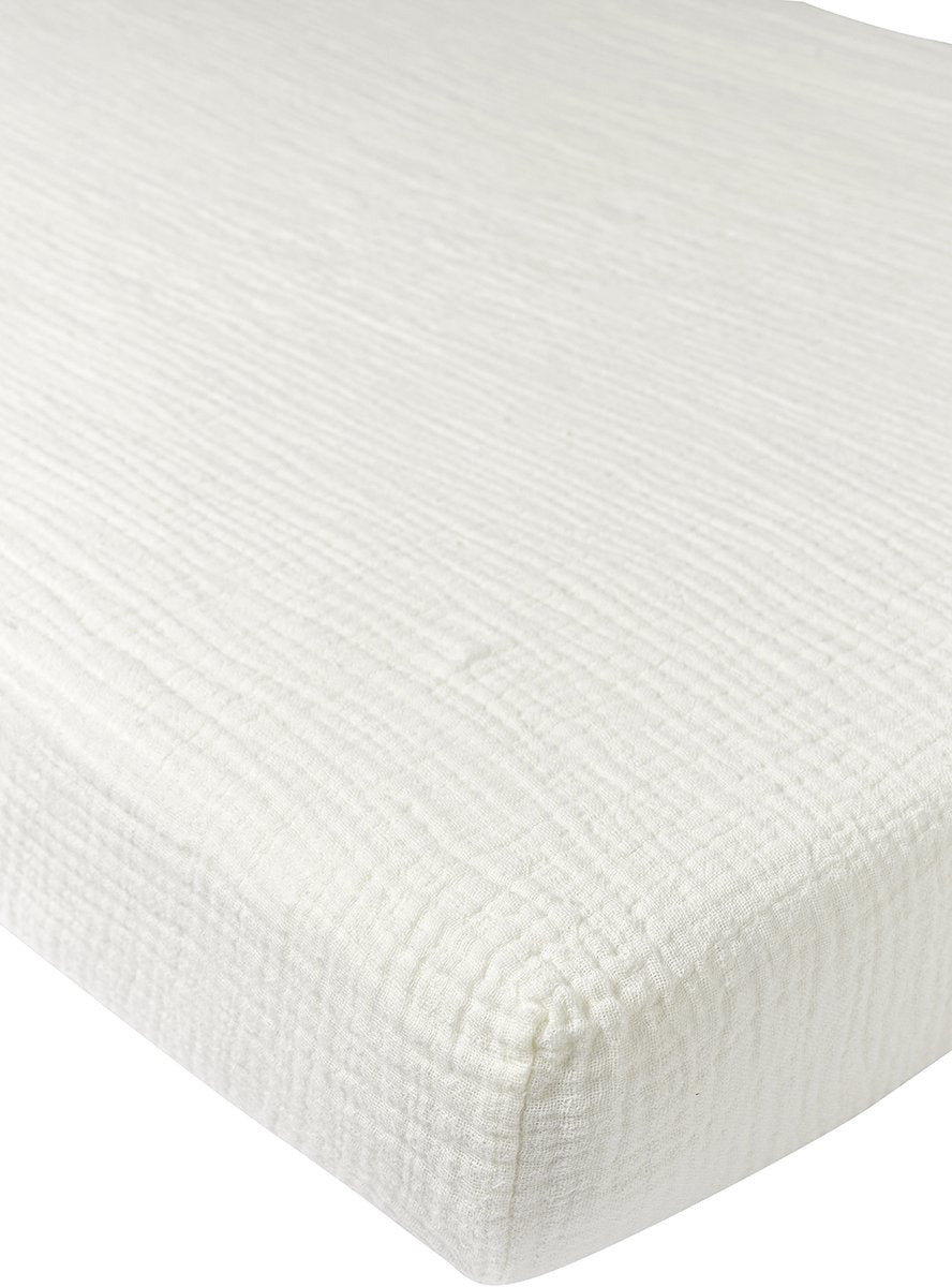 Drap-housse Meyco baby uni pour berceau - hydrophile prélavé - blanc cassé - 40x80cm