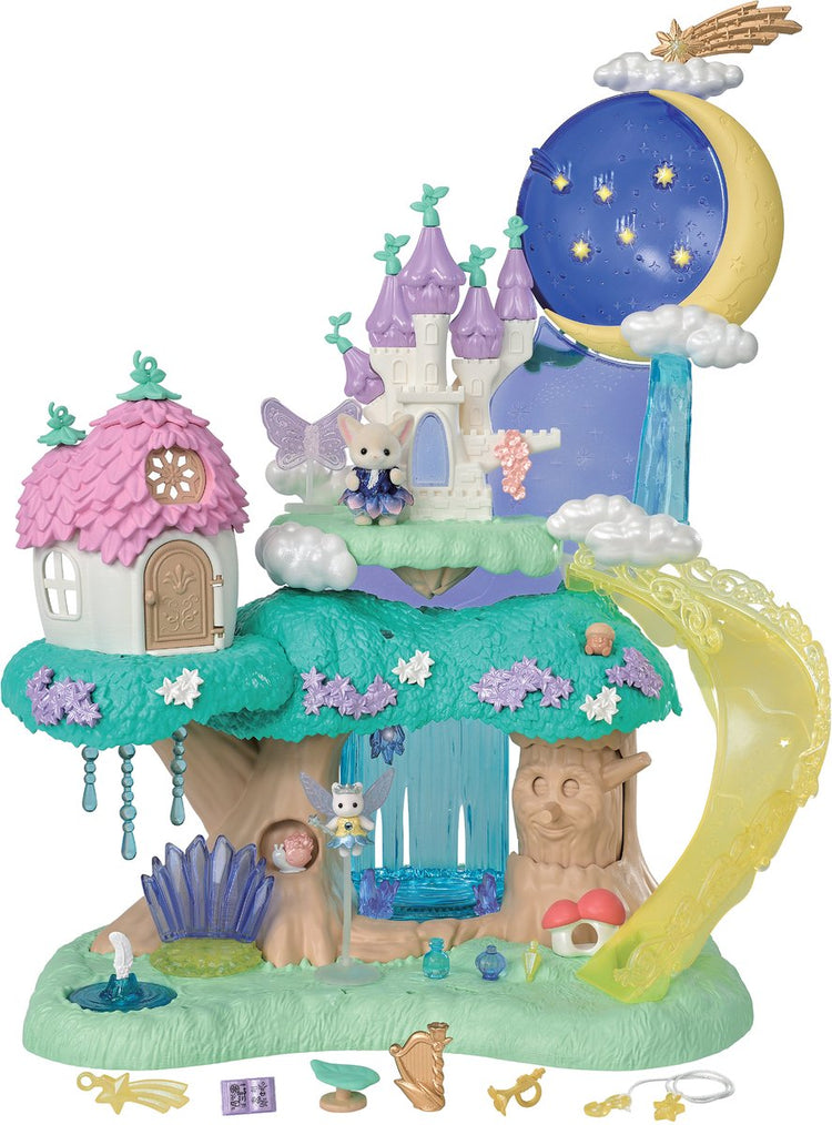 Sylvanian family 5857 Château des fées de la forêt - avec 2 figurines de jeu douces et veloutées