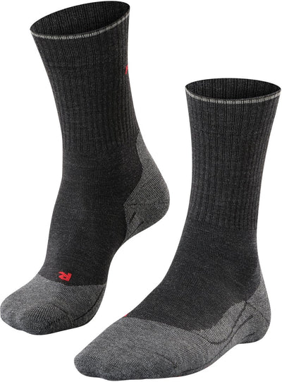Falke tk2 explore laine soie rembourrage moyen laine matériau fonctionnel chaussettes de randonnée hommes gris - taille 39-41