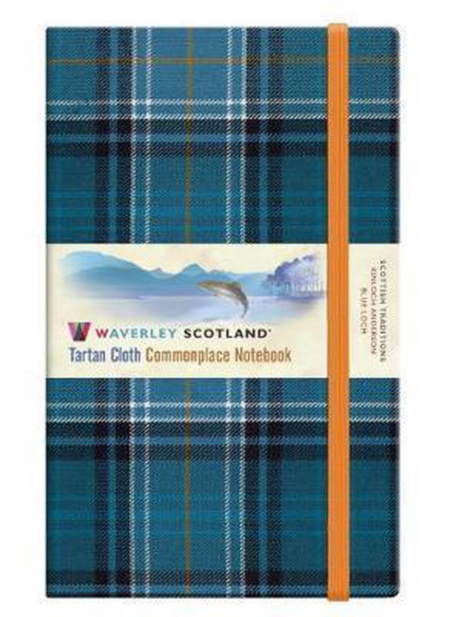 Carnet de notes tartan bleu loch waverley : grand : 21 x 13 cm