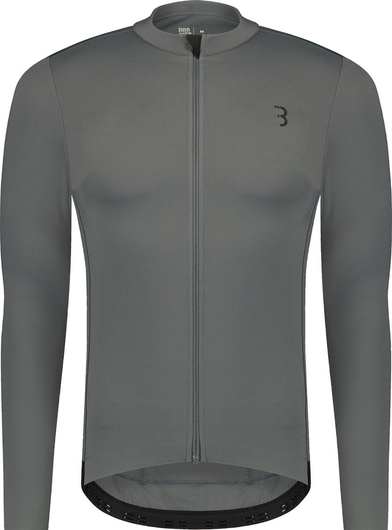 Bbb cycling essence ls - chemise de cyclisme manches longues homme - 10-15 °c - chemise VTT et cyclisme respirante avec 3 poches arrière - gris foncé