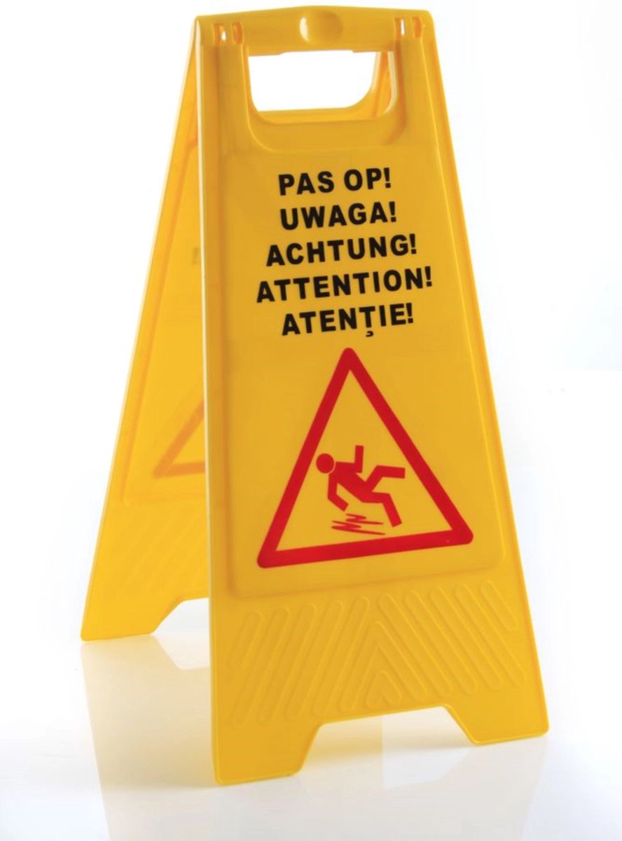 Panneau d'avertissement sol mouillé Hendi – 5 langues – 300x460x615 mm – polypropylène