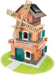 Kit de construction Teifoc ® – Moulin à vent et moulin à eau solaires – 380 pièces – Véritables mini briques avec ciment, bol et truelle – Kit de construction pour enfants à partir de 8 ans