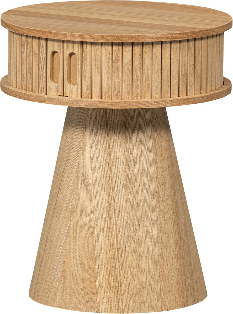 Table de chevet Woood Karri ronde - bois - naturel - 46x38x38