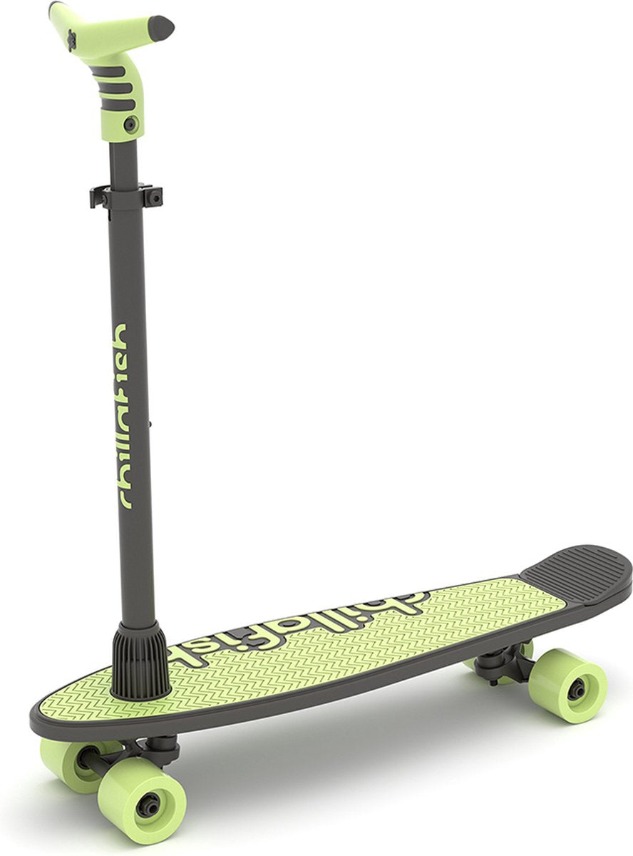 Chillafish skateboard et trottinette 2 en 1 - trottinette enfant transformable en skateboard - vert - garçons et filles à partir de 3 ans - guidon réglable - modèle skatieskootie 2