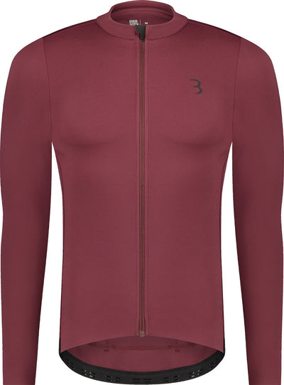 Bbb cycling essence ls - chemise de cyclisme manches longues homme - 10-15 °c - chemise de VTT et de cyclisme respirante avec 3 poches arrière - rouge foncé
