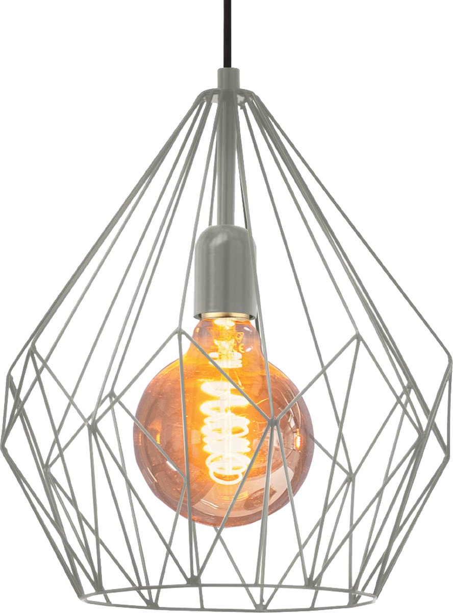 Lampe à suspension Eglo Carlton - e27 - ø 31 cm - gris mat