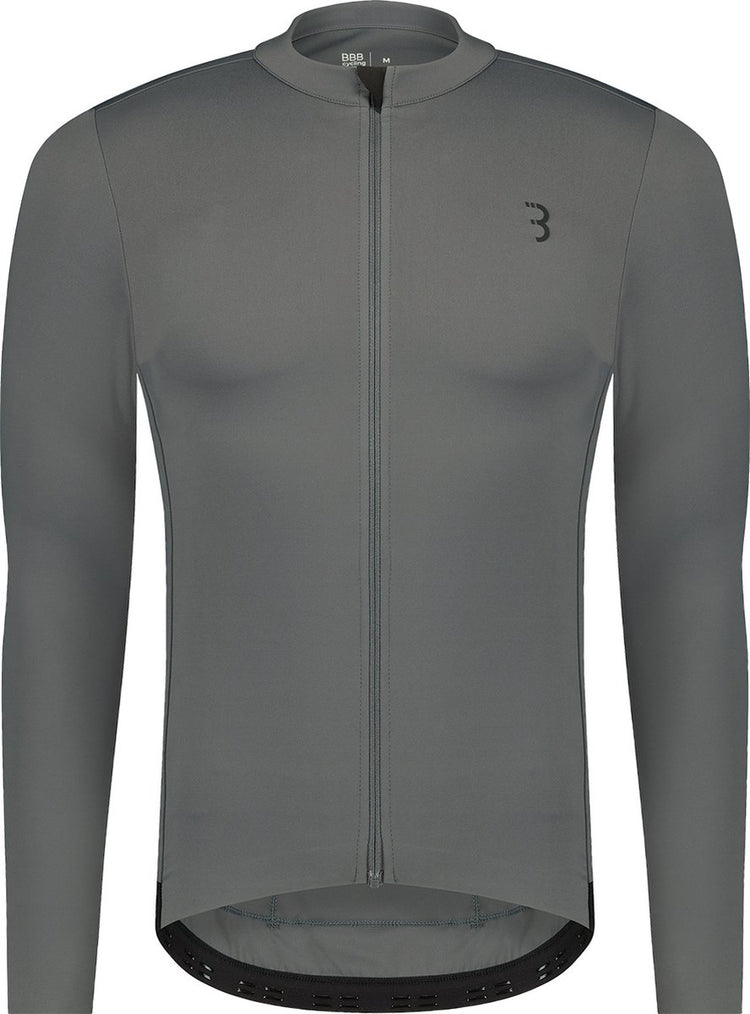 Bbb cycling essence ls - chemise de cyclisme manches longues homme - 10-15 °c - chemise VTT et cyclisme respirante avec 3 poches arrière - gris foncé