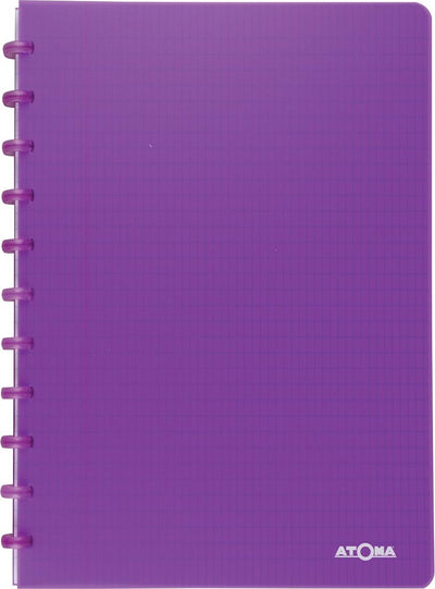 Atoma - carnet tendance - a4 - 144 pages - à carreaux commerciaux - violet transparent