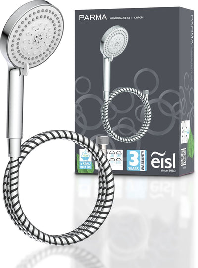 Douchette à main Eisl Parma avec flexible - pomme de douche ronde - chrome noir