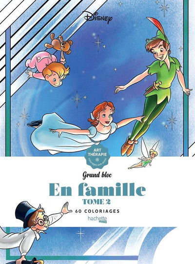 Hachette grands blocs disney en famille tome 2 - livre de coloriage pour adultes