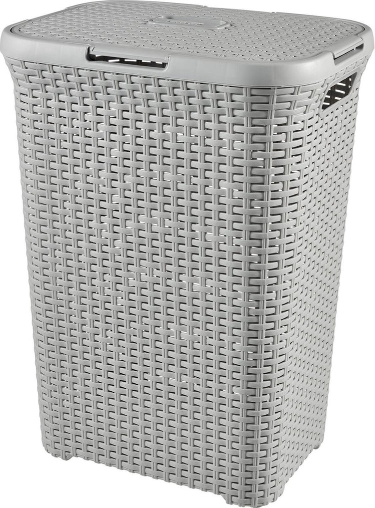 Boîte à linge style Curver - 60l - gris clair