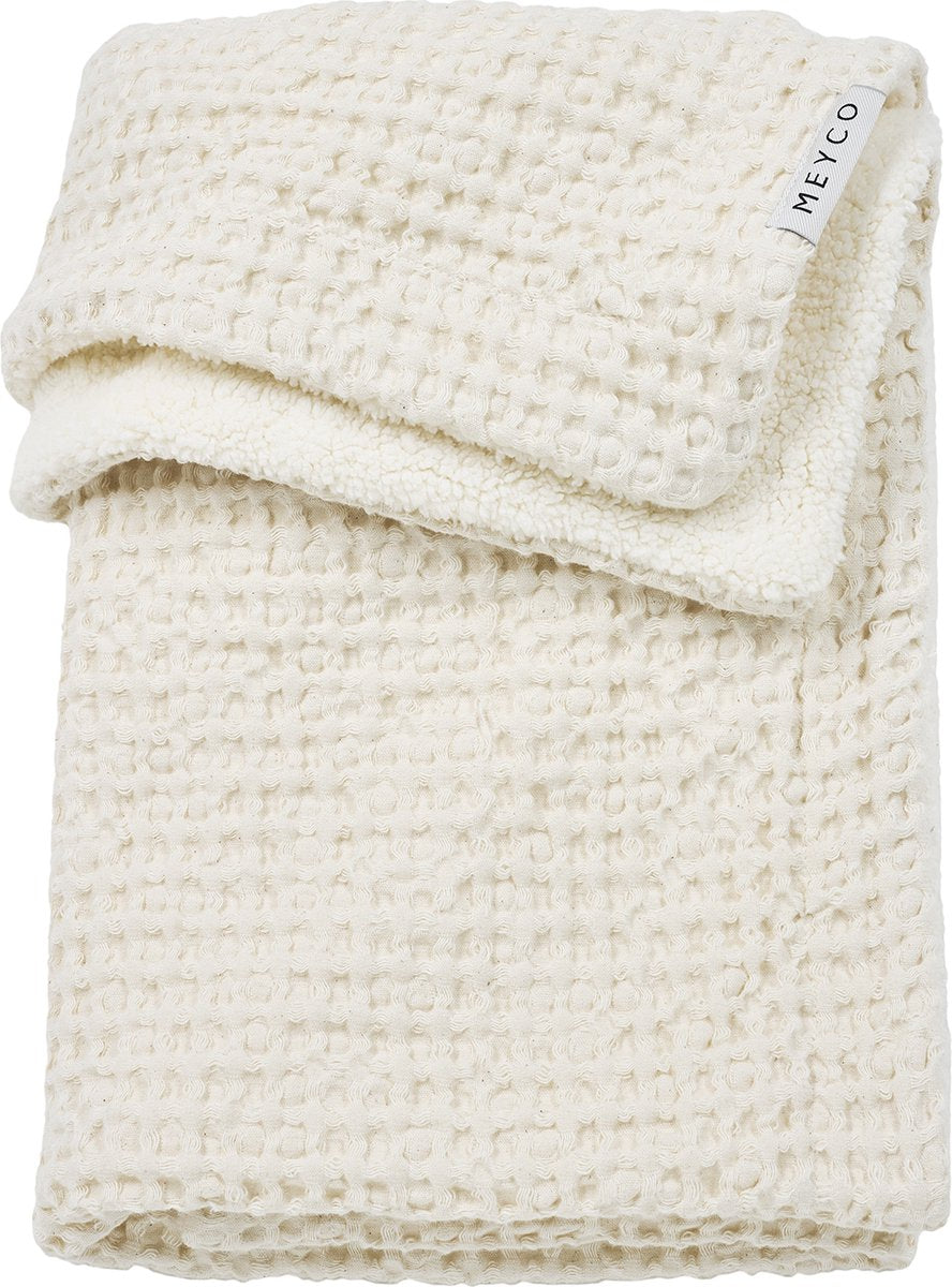 Couverture de berceau en peluche gaufrée Meyco - nature - 75x100cm - 2,0 tog