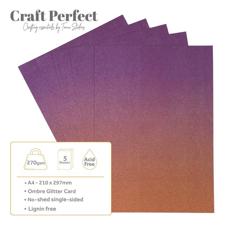 Craft perfect par Tonic Studios Craft Perfect • carte à paillettes a4 250g ombre mille et une nuits 5pcs