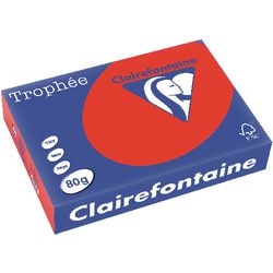 Papier clairefontaine 8175 80g m2 a4 couleur intense rouge corail