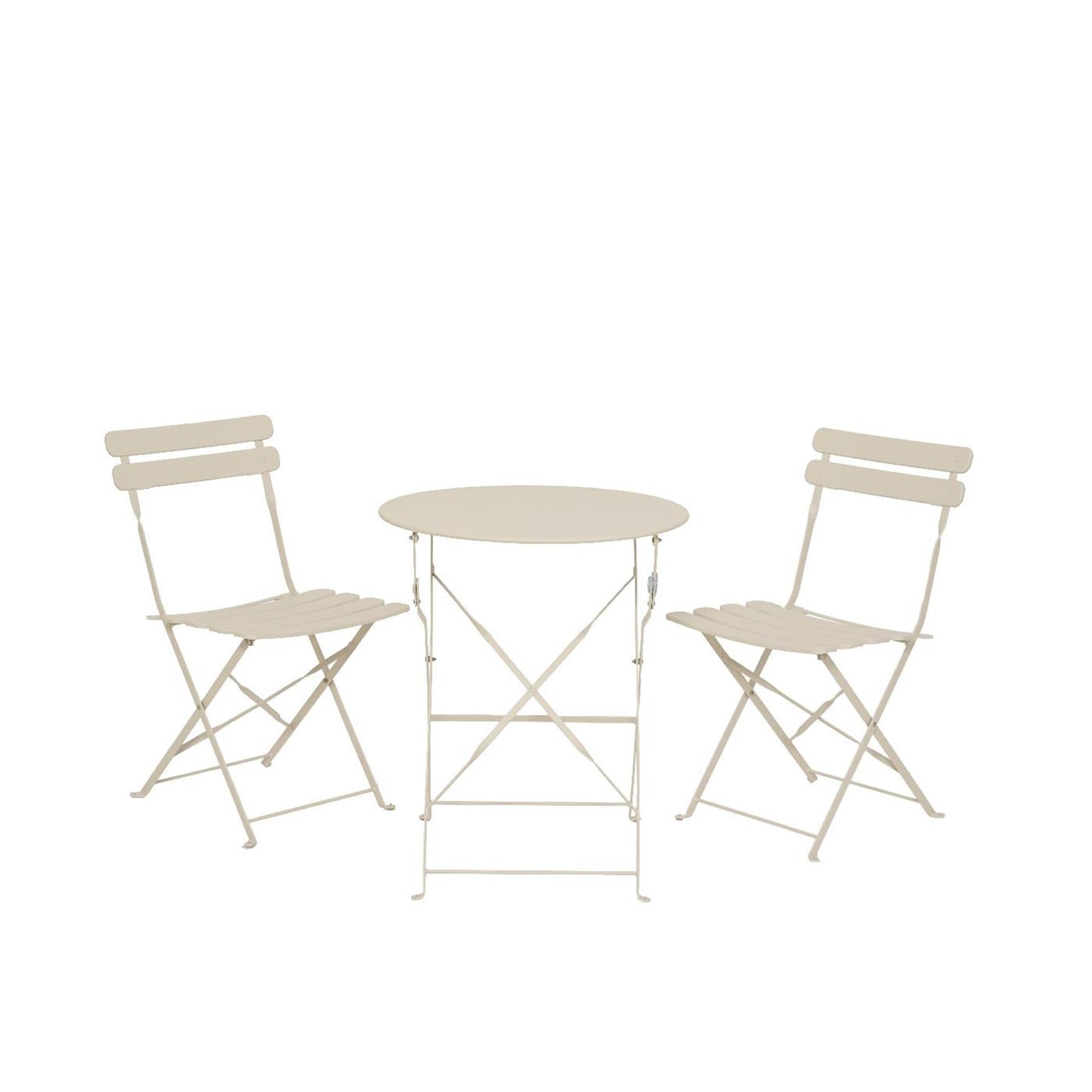 Ensemble bistro Decoris acier blanc cassé ø60xh71cm