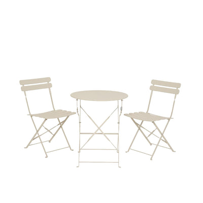 Ensemble bistro Decoris acier blanc cassé ø60xh71cm