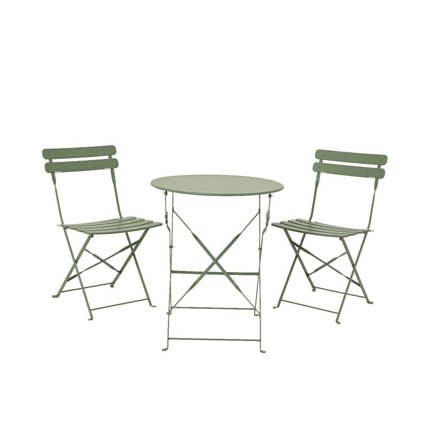 Ensemble bistro Decoris acier vert ø60xh71cm