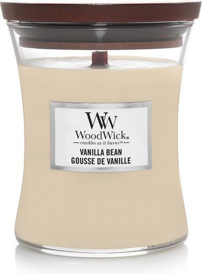 Bougie parfumée Woodwick Hourglass Medium - Gousse de Vanille - 60 heures de combustion