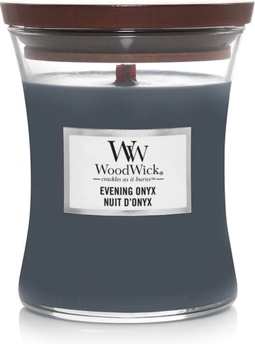 Bougie moyenne Woodwick - onyx du soir