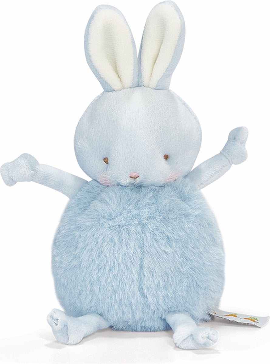 Bunnies by the bay roly-poly lapin - peluche - peluche pour enfants - détails brodés - 13 cm - bleu