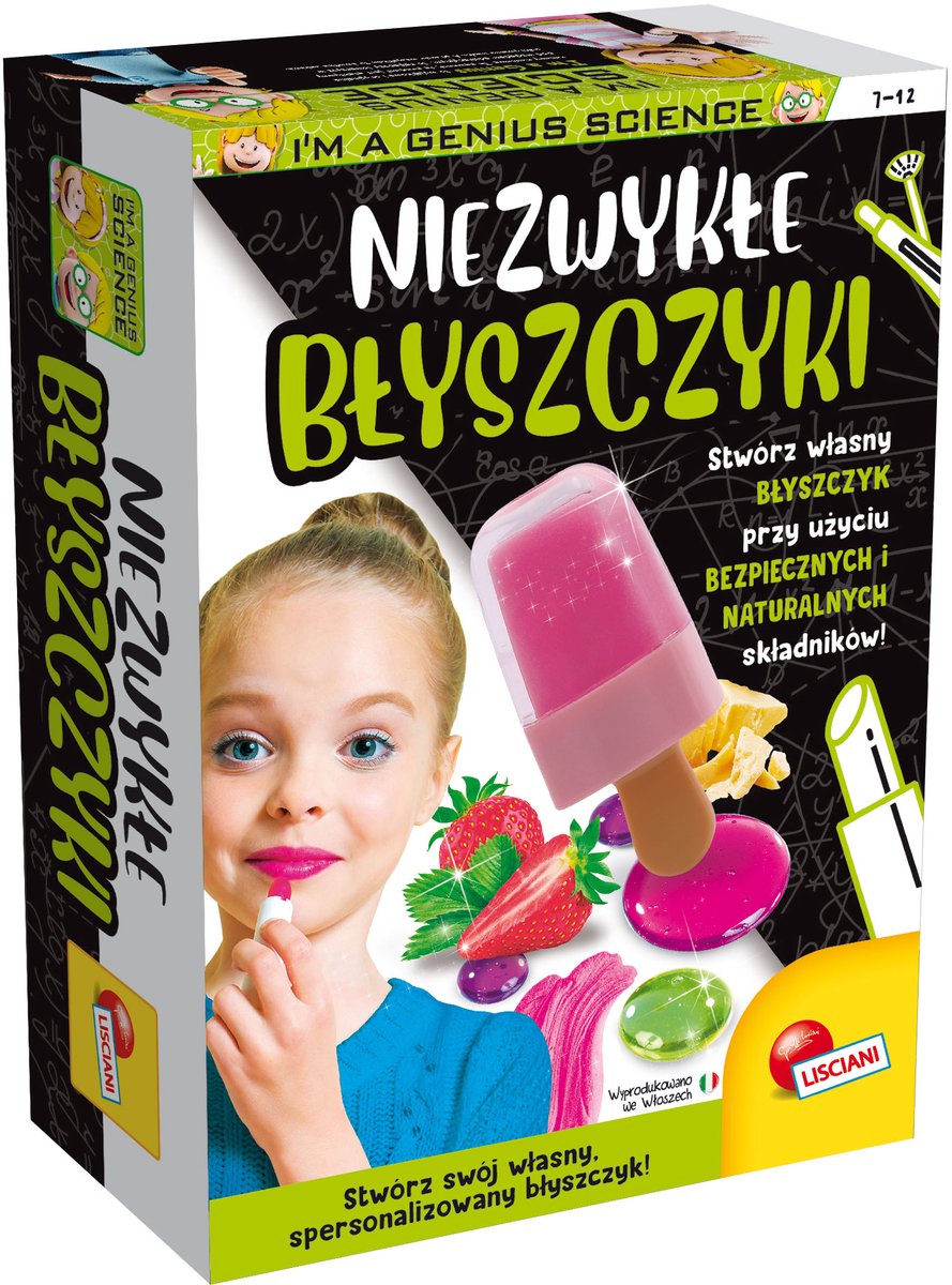 Lisciani I'm Genius – Kit de fabrication de brillants à lèvres – Parfumé coloré – Ingrédients naturels – 7+