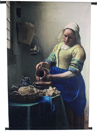 Hd collection tenture murale laitière bleu 110x3x83cm