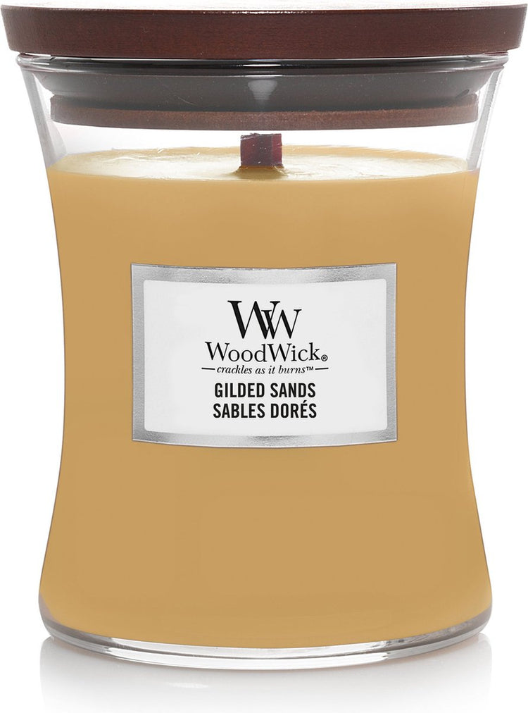 Bougie parfumée moyenne Woodwick Hourglass - Sables dorés - 60 heures de combustion