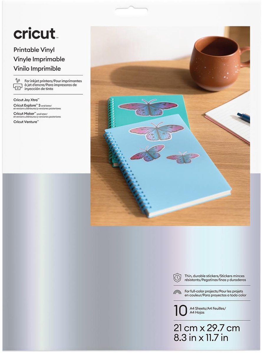 Vinyle imprimable Cricut - a4 - argent (10 feuilles)
