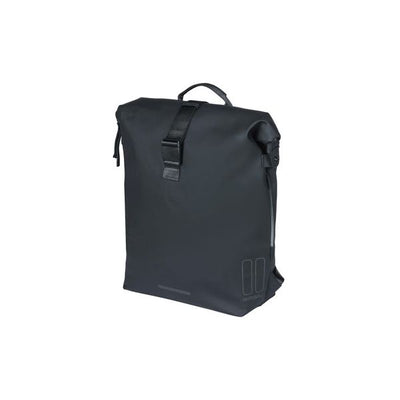 Basil SoHo Nordlicht sac à dos pour vélo - sac à dos moderne noir avec lumière LED pour femmes hommes vélo électrique - imperméable - 17L - noir