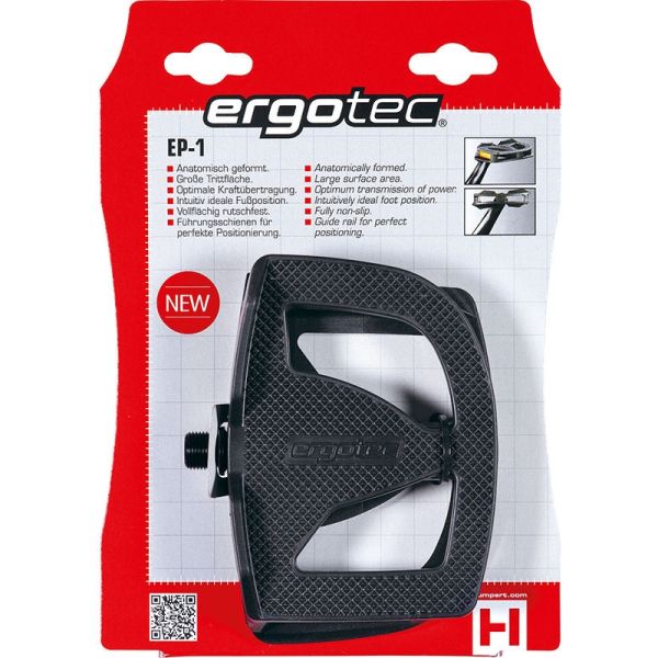 Jeu de pédales Ergotec EP-1 antidérapant noir