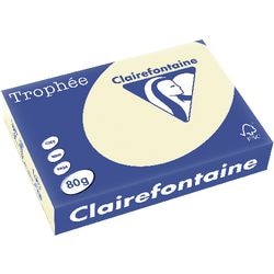 Papier de couleur trophée clairfontaine 1871 80g m2 a4 couleur pastel ivoire