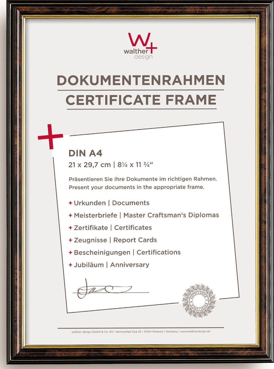 Odeur Walther - cadre photo - format photo 21x30 cm - noix