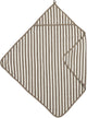 Cape de bain Meyco baby fat stripe - tissu éponge jacquard - taupe - 75x75cm