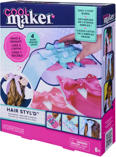 Cool maker - fabricant de nœuds pour cheveux - fabriquez 4 nœuds pour vos cheveux - ensemble d'artisanat pour accessoires pour cheveux