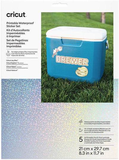 Ensemble d’autocollants holographiques imperméables imprimables Cricut™ – A4 (paquet de 5)