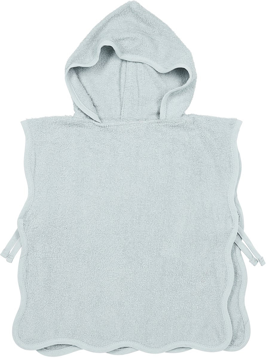 Poncho de bain ondulé bébé Meyco - tissu éponge - gris bleu - 1-3 ans